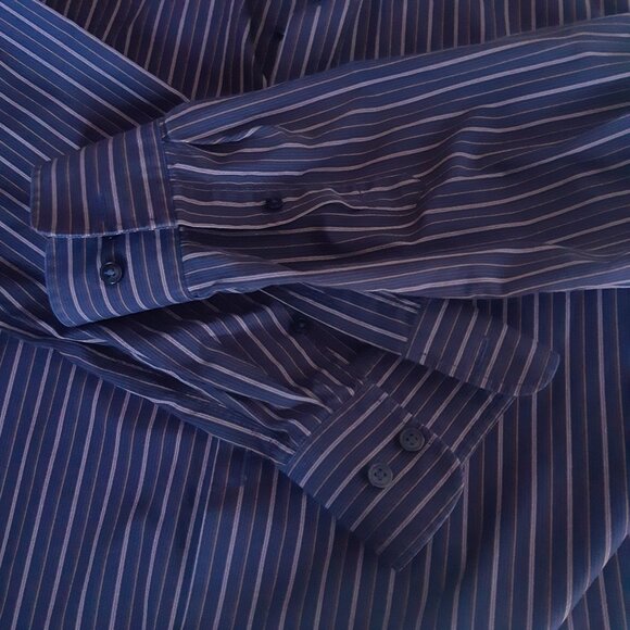 Jones New York SZ M 100% Cotton Men's Striped Button Up Shirt - Picture 5 of 11
